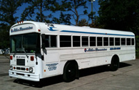 blue bird bus for rent